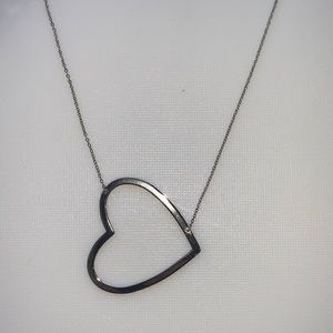 Heart silver tone necklace